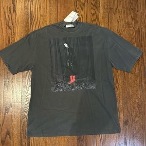 BALENCIAGA Dark grey graphic t-shirt